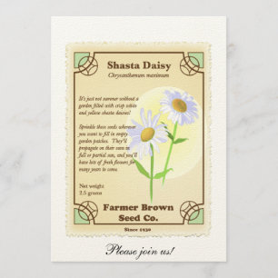 Invitation Paquet de graine de marguerite de Shasta
