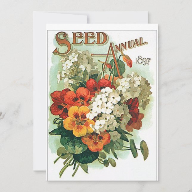 Invitation Paquet de graines de fleurs Vintages (Devant)
