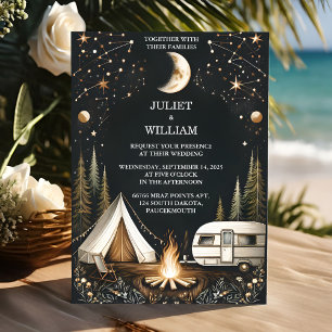 Invitation Par Cabine Forest Wood Sky Tree Camping Mariage