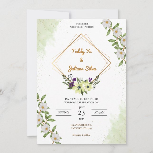 invitation par carte mariage, personnaliser (Devant)