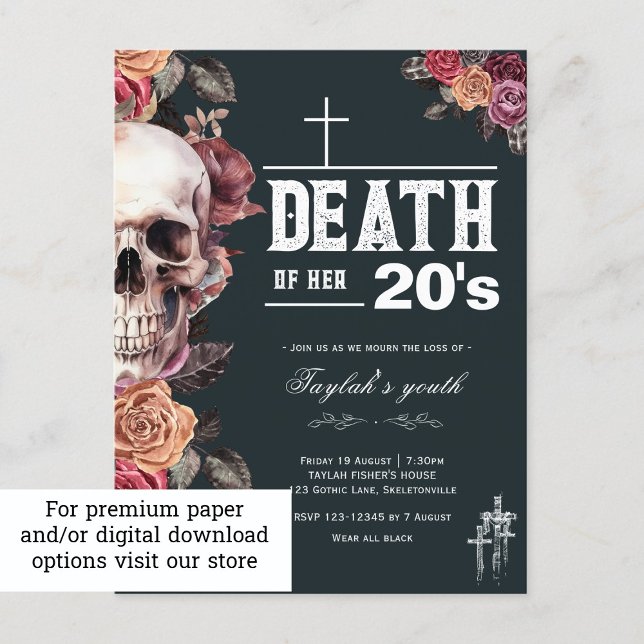 Invitation par carte postale, Mort de ses 20 ans (Créateur téléchargé)