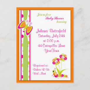 Invitation par carte postale Papillon et Baby show
