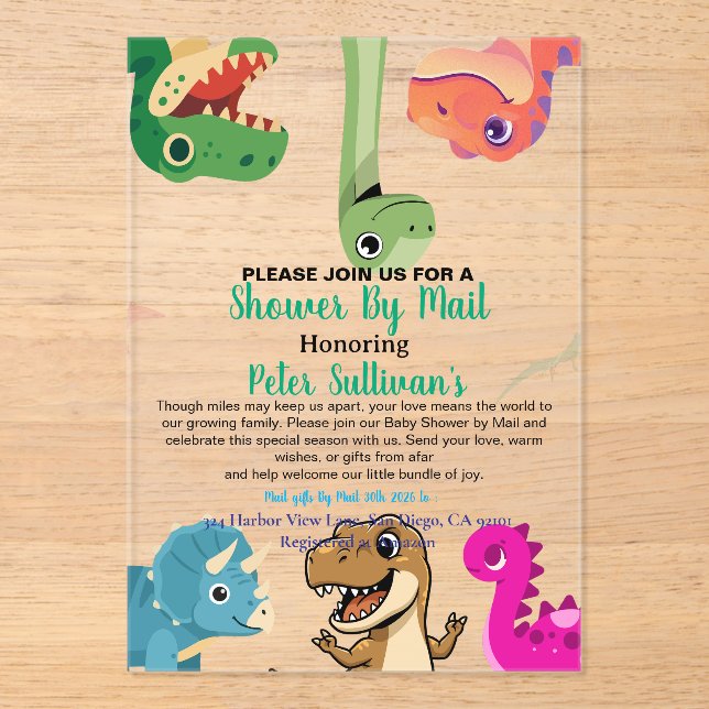 Invitation par courrier pour une Baby Shower avec  (Recto)