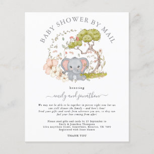Invitation par courrier pour une Baby Shower éléph
