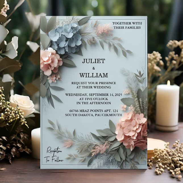 Invitation Par Eucalyptus Dentelle Tulle Pastel Dusty Mariage (Créateur téléchargé)