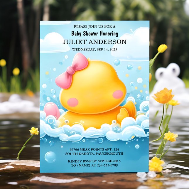 Invitation Par Jouet Pool Foam Bash Twin Rubber Duck Baby sho (Créateur téléchargé)