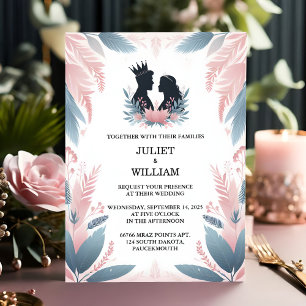 Invitation Par Long Tulle Regal Royal Glam Blush Pink Mariage