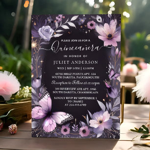 Invitation Par Royal Gold Tiara Lilac Lumière Violet Quincean