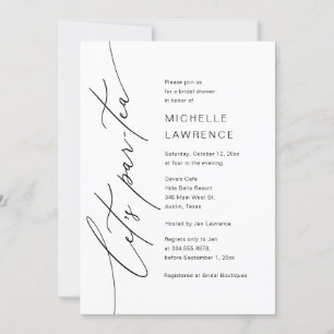 Invitation Par-tea, fête de la Fête des mariées