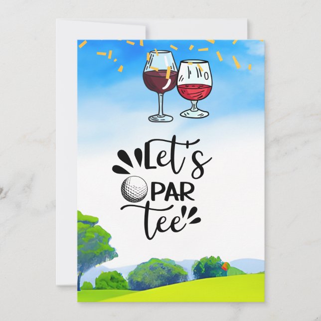 Invitation Par Tee avec du vin (Devant)