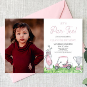 Invitation Par-Tee ! Pink Golf Picture Anniversaire
