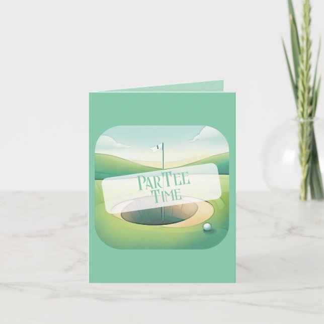 Invitation Par-Tee Temps Golf Thème Photo Anniversaire Invita (Devant)