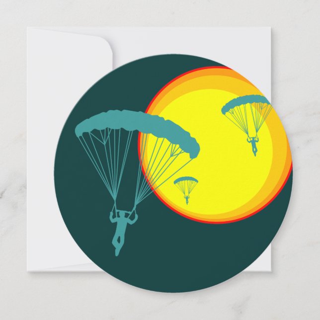 Invitation parachutistes rétro (Devant)