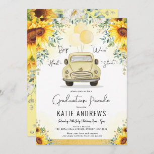 Invitation Parade branchée de Sunflower Drive By Graduation P