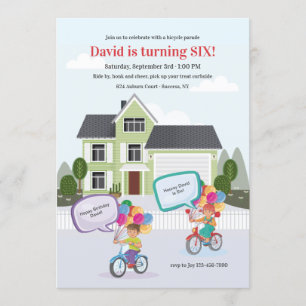Invitation Parade cycliste d'anniversaire