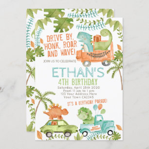 Invitation Parade d'anniversaire de Dinosaur