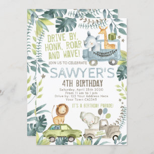 Invitation Parade d'anniversaire de la jungle
