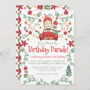 Invitation Parade d'anniversaire de Noël de la Fille Elfe