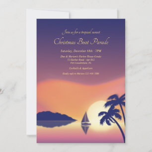 Invitation Parade de bateaux de Noël tropical