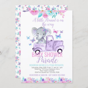 Invitation Parade des Baby showers éléphants