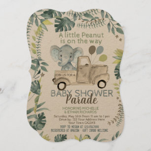 Invitation Parade des Baby showers éléphants