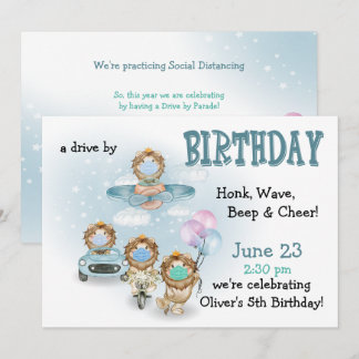 Invitation Parade des Lions Drive Par Anniversaire
