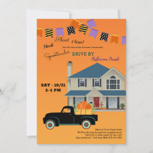 Invitation Parade d'Halloween en voiture