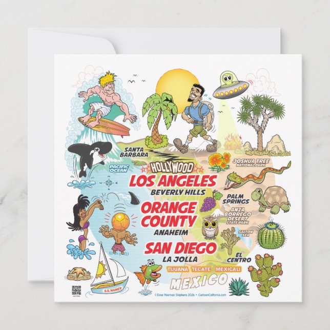 Invitation Paradis de la plage de SoCal (Devant)