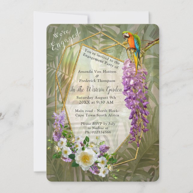 Invitation Paradis de la Wisteria tropicale au Palais d'Or (Devant)