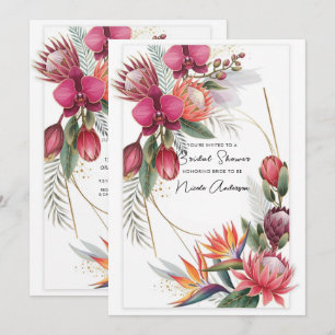 Invitation Paradis floral tropical or botanique Gold 