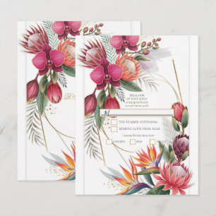 Invitation Paradis Floral Tropical Or Botanique R.S.V.P.