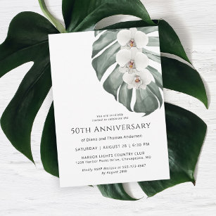 Invitation Paradis tropical des Orchidées Blanches 50e annive