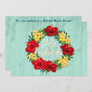 Invitation Paradis Tropical Hawaiian Holiday Wreath Wood