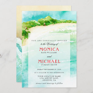 Invitation Paradis tropical mariage de destination de plage