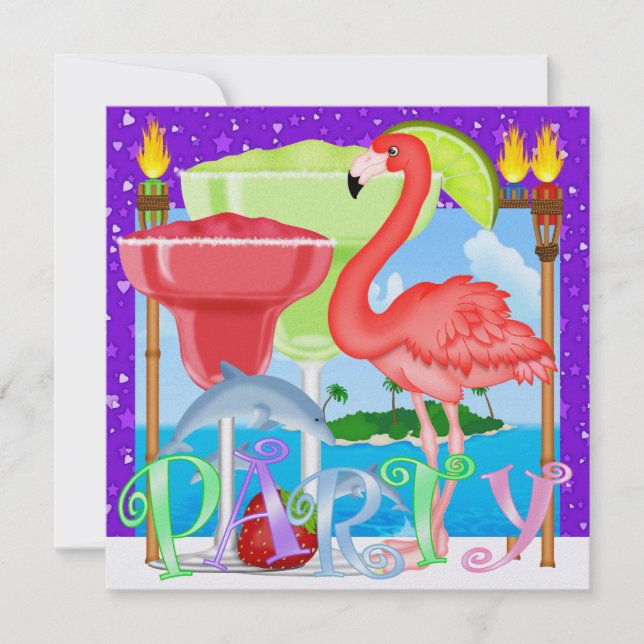 Invitation Paradise PARTY / Luau - SRF (Devant)