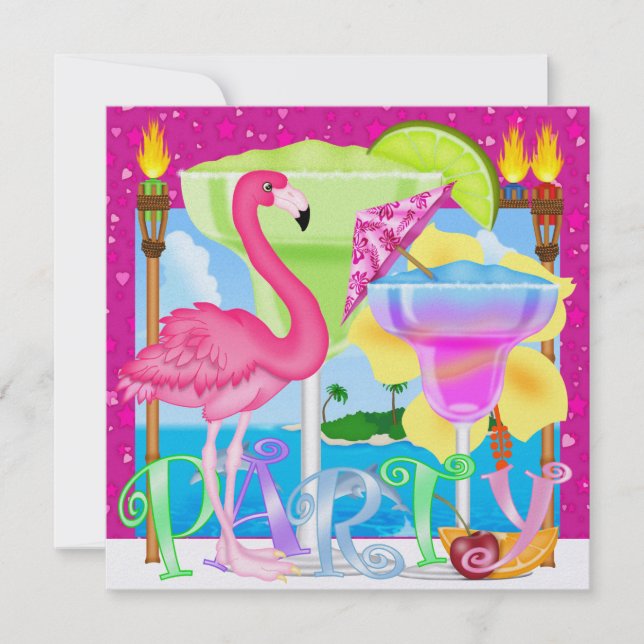 Invitation Paradise PARTY / Luau - SRF (Devant)