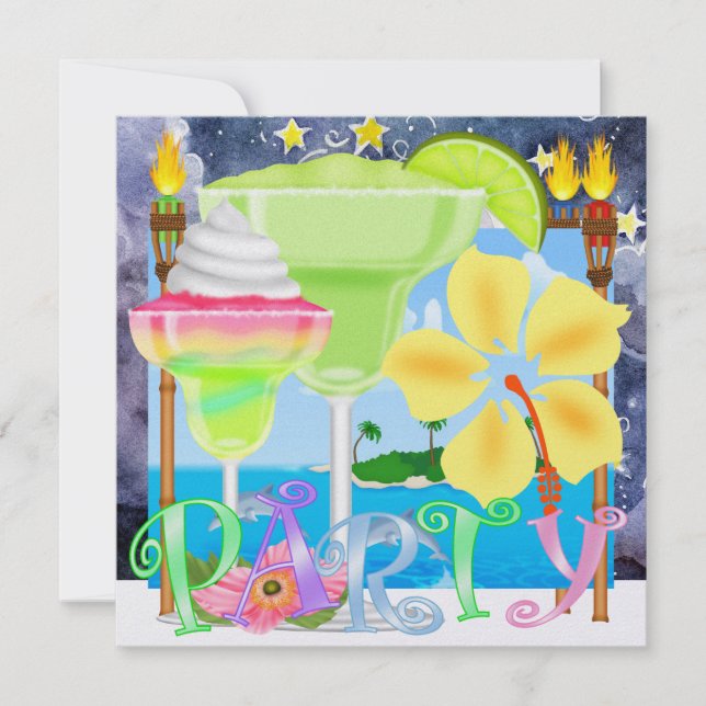 Invitation Paradise PARTY / Luau - SRF (Devant)