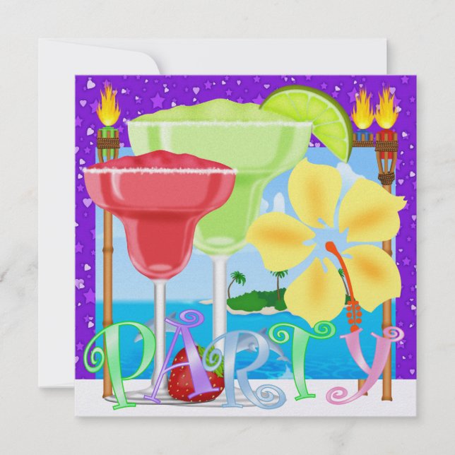 Invitation Paradise PARTY / Luau - SRF (Devant)