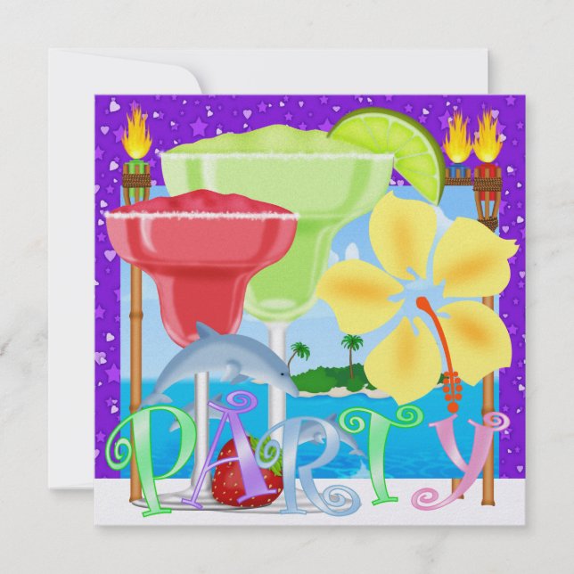 Invitation Paradise PARTY / Luau - SRF (Devant)