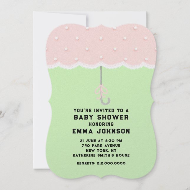 Invitation Parapluie baby shower (Devant)