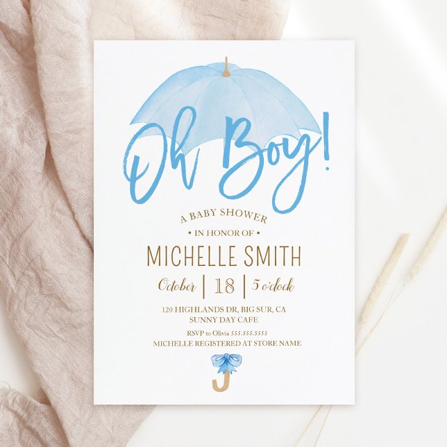 Invitation Parapluie bleu d'amour saupoudrer Baby shower Invi (Créateur téléchargé)