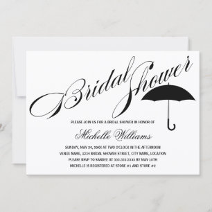Invitation Parapluie Calligraphié pour la Mariée