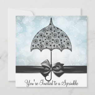 Invitation Parapluie en dentelle noire Baby shower d'arrosage