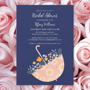 Invitation Parapluie Floral Fleurs Sauvages Jardin Enterremen