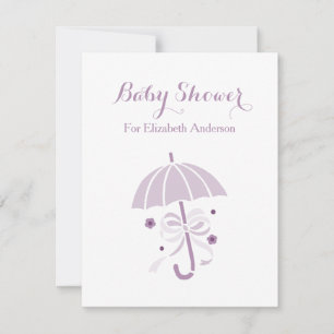 Invitation Parapluie mauve et mauve Baby shower de fille avec