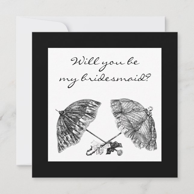 Invitation parapluies vintage invitent (Devant)