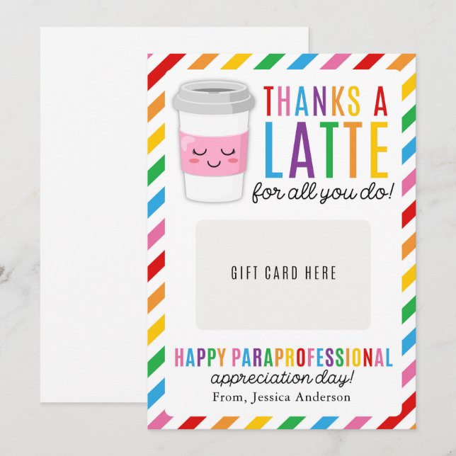 Invitation Paraprofessional Appreciation Day Gift Card Holder (Devant / Derrière)