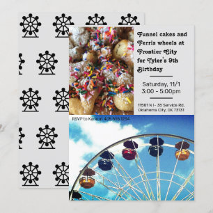 Invitation Parc d'attractions Ferris Wheel Birthday Invitatio
