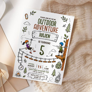Invitation Parc d'aventure extérieur pour enfants Anniversair