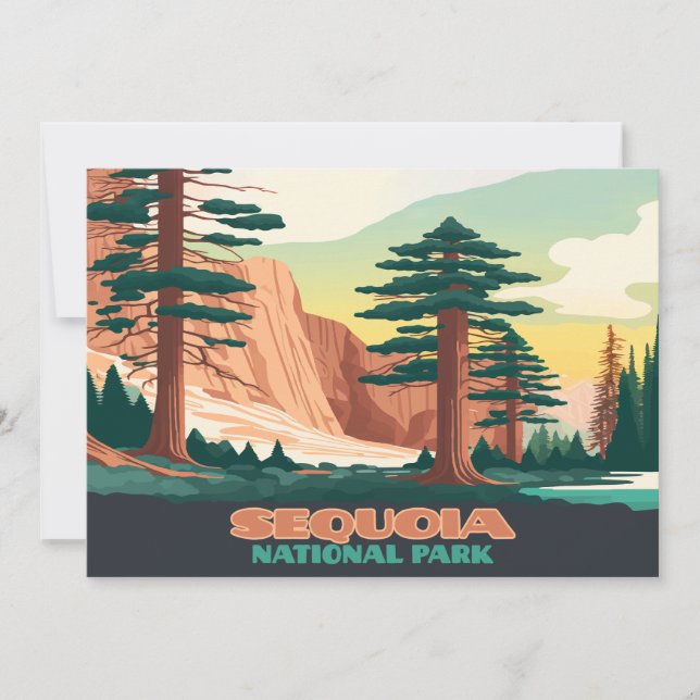 Invitation Parc national Sequoia Arbres Montagnes (Devant)